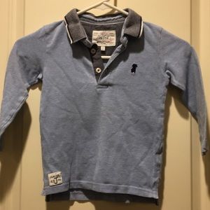 Debenham’s Junior J boys 1/4 button down polo shirt long sleeves size 3-4yrs